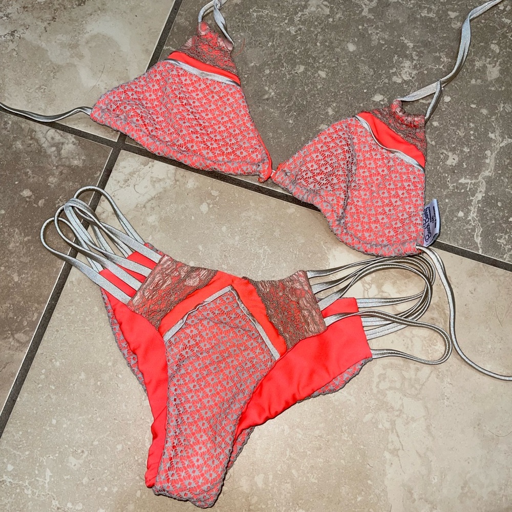 Beach Bunny Swimwear Orange and Tan